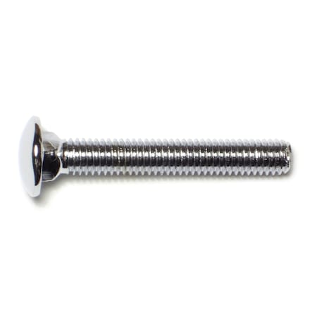 Midwest Fastener Carriage Bolt, Square Neck, 16 (Coarse), 2-1/2 in L, Steel, Chrome, 5 PK 74144